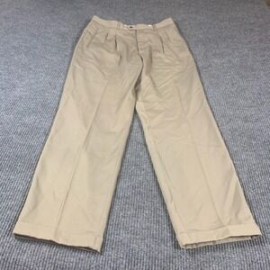 Bugle Boys‎ Pants Mens 34 Beige Double Pleated Cuffed Y2K Chinos Deadstock NWT